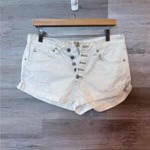 Free People We The Free White Denim Cutoff Shorts Size 28